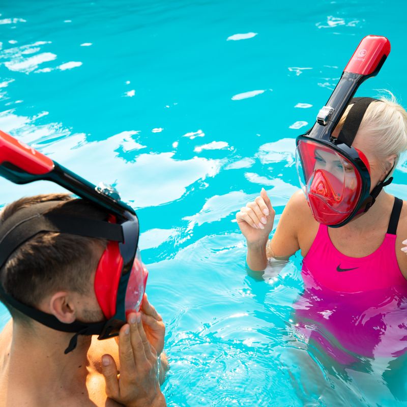 Mască integrală de snorkeling AQUASTIC roșie SMA-01SC 7