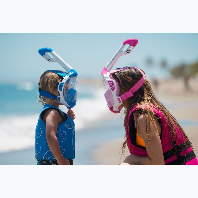 Mască integrală de snorkeling pentru copii AQUASTIC albastră SMK-01N 2