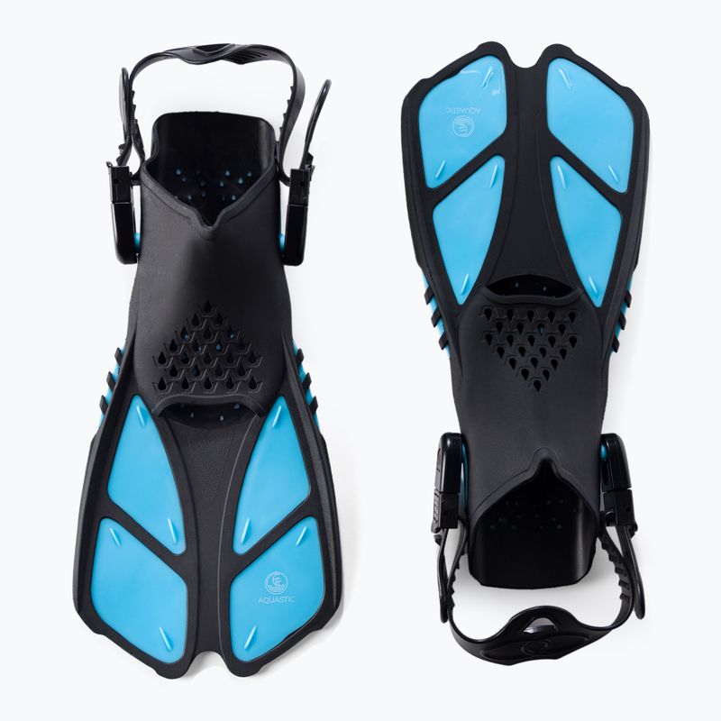 Set de snorkeling pentru copii AQUASTIC Mască + Aripioare + Tub albastru MSFK-01SN 4