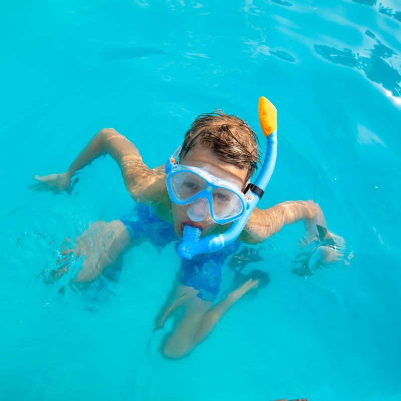 Set de snorkeling pentru copii AQUASTIC Mască + Aripioare + Tub albastru MSFK-01SN 21