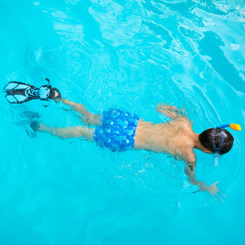 Set de snorkeling pentru copii AQUASTIC Mască + Aripioare + Tub albastru MSFK-01SN 22