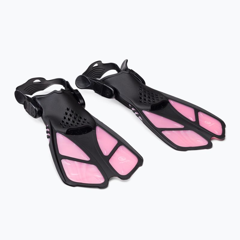 Set de snorkeling pentru copii AQUASTIC Mască + Aripioare + Tub roz MSFK-01SR 2
