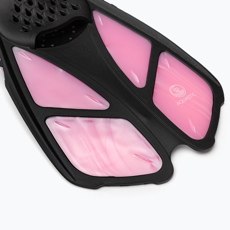 Set de snorkeling pentru copii AQUASTIC Mască + Aripioare + Tub roz MSFK-01SR 6