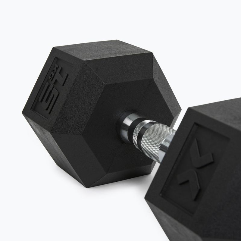 Ganteră cauciucată  XTREXO Hex HXD150 15 kg 8