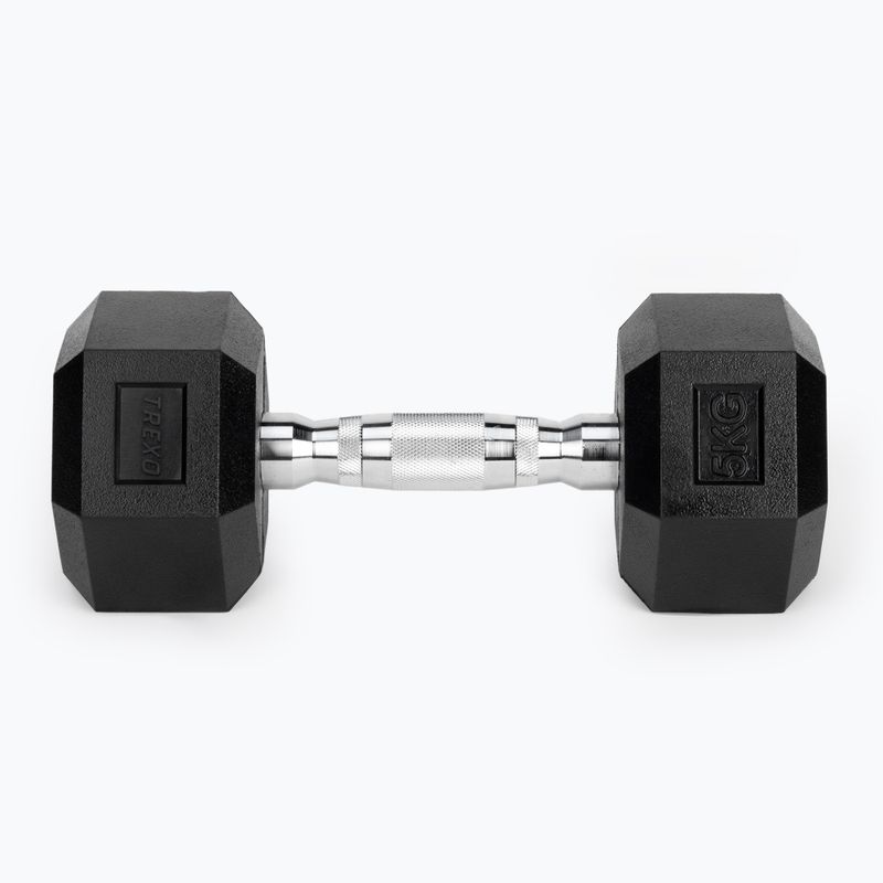 Ganteră cauciucată  TREXO Hex HXD50 5 kg 4