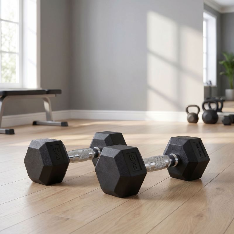 Ganteră cauciucată  XTREXO Hex HXD50 5 kg 3