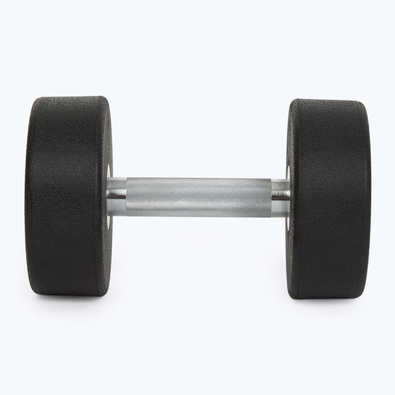 Gantera din fontă cauciucată XTREXO Pro 16 kg black 8
