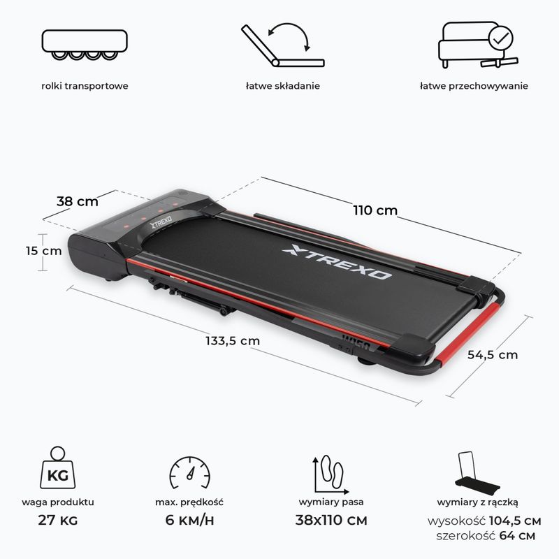 Bandă de alergare electrică TREXO Walking Pad W150 neagră 3