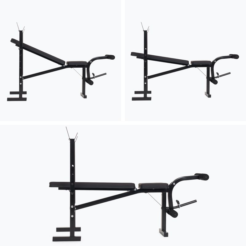 Bancă de antrenament  XTREXO BenchFit Lite cu suport și bară neagră 14