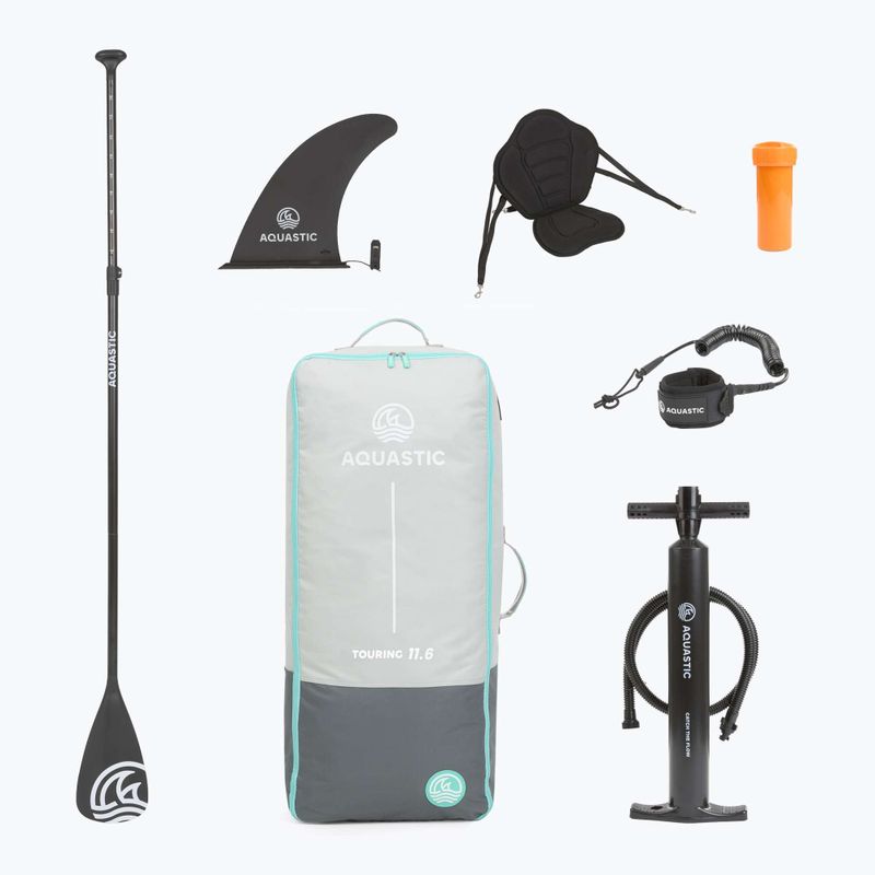 Set placă SUP gonflabilă AQUASTIC Touring 11'6" albastru 9