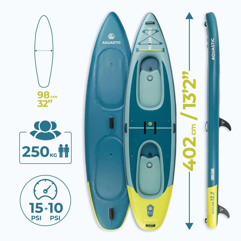 Caiac/SUP hibrid AQUASTIC Raglan 13'2" verde 20