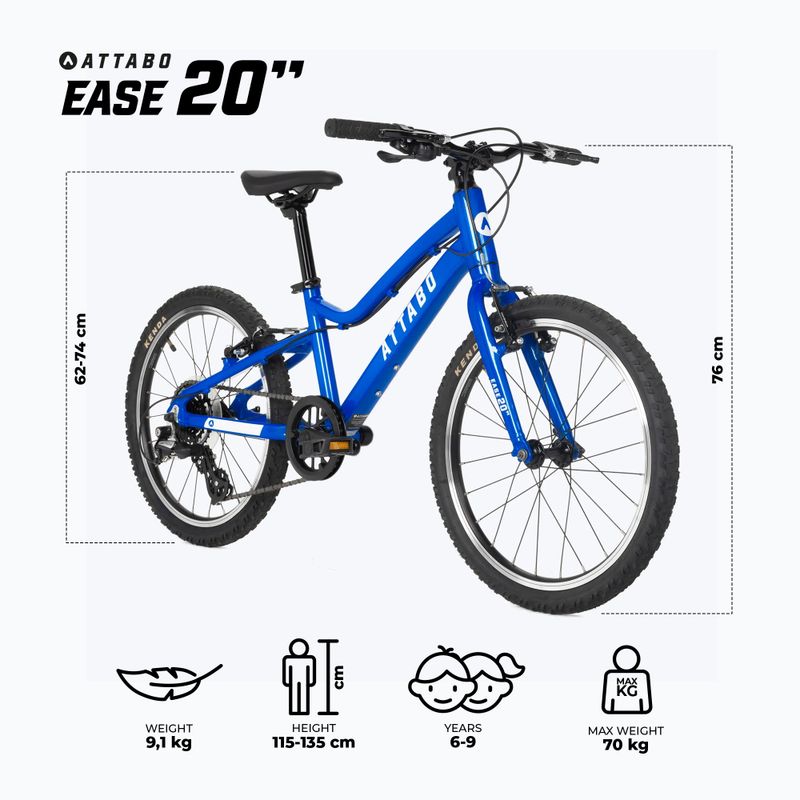 Bicicleta pentru copii ATTABO EASE 20" albastru 2