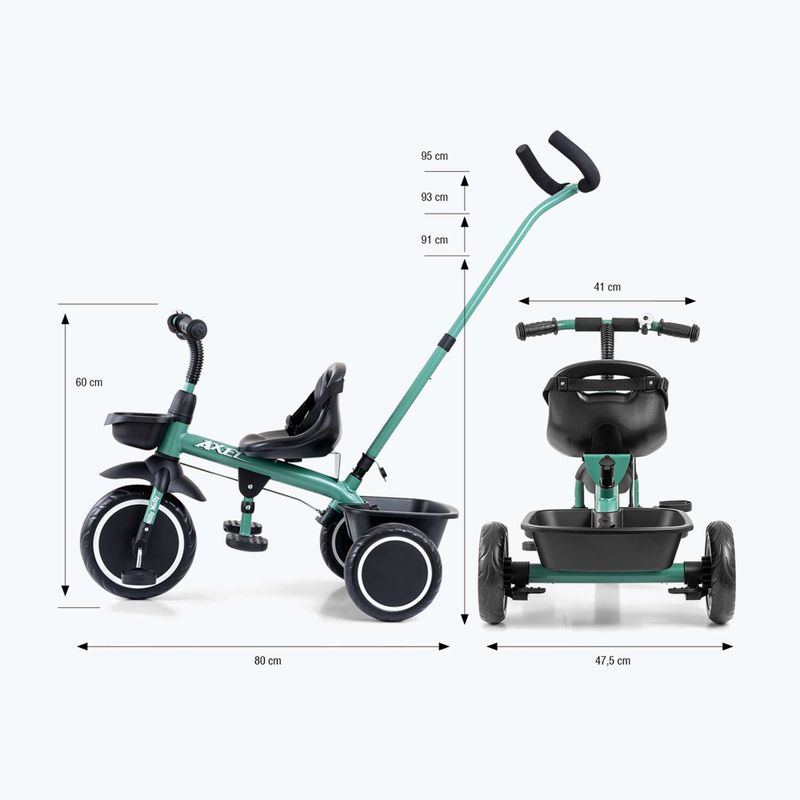 Bicicletă de echilibru cu trei roți Milly Mally Axel green 11