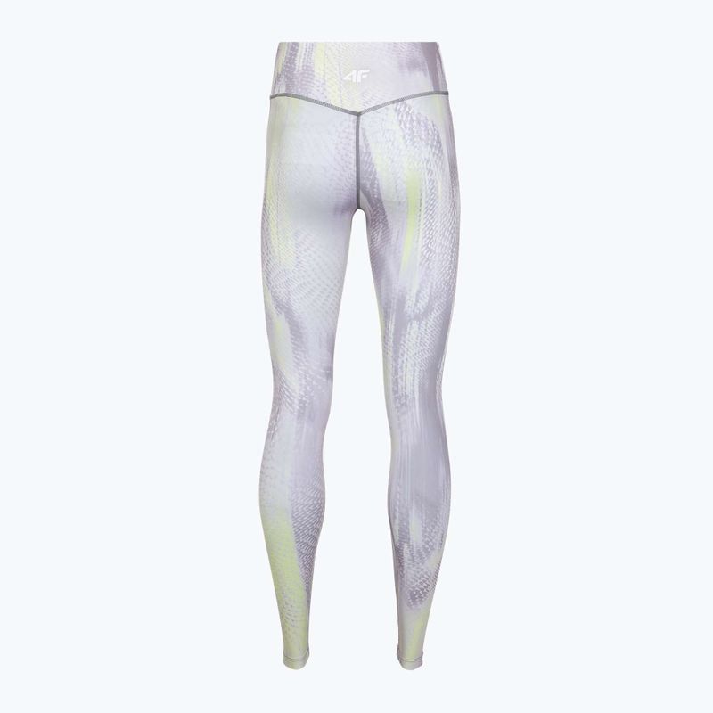 Colanți de antrenament pentru femei 4F Solar Punk FNK F454 light yellow allover 8