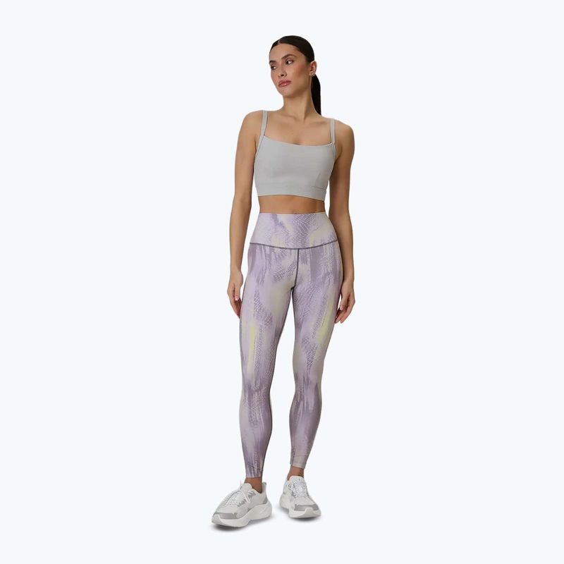 Colanți de antrenament pentru femei 4F Solar Punk FNK F454 light yellow allover 2
