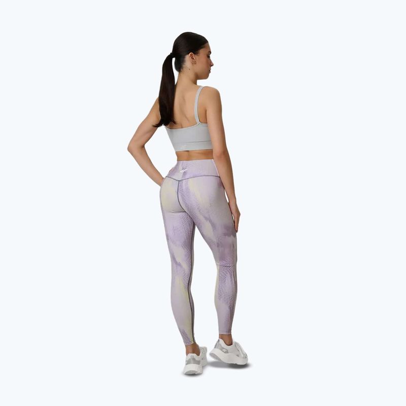 Colanți de antrenament pentru femei 4F Solar Punk FNK F454 light yellow allover 3