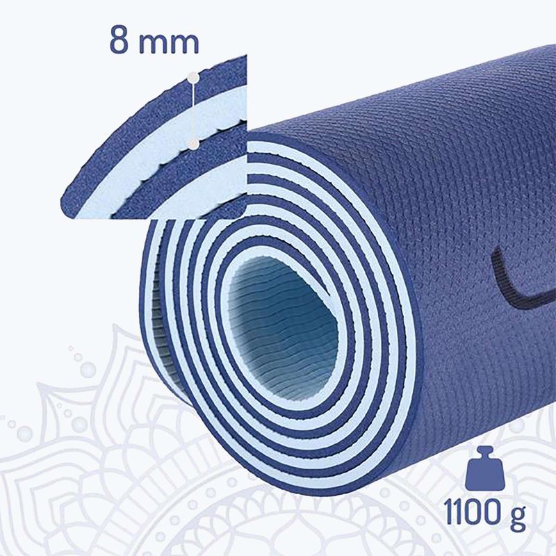Yoga mat HMS YM10 8 mm albastru închis 4