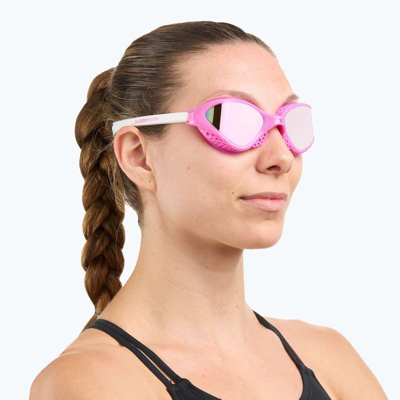 Ochelari înot BuddySwim OzeanX Mirror pink/white/iridium 3