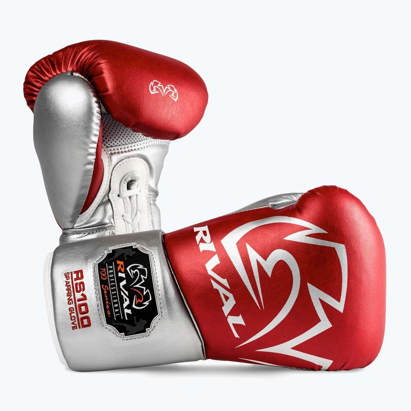 Mănuși de box Rival RS100 Professional red/silver 2