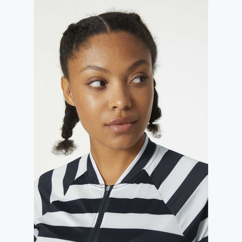 Tricou pentru femei Helly Hansen Siren 1/2 Zip navy stripe 3