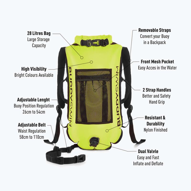 Geamandură BuddySwim Backpack 28 l yellow 2