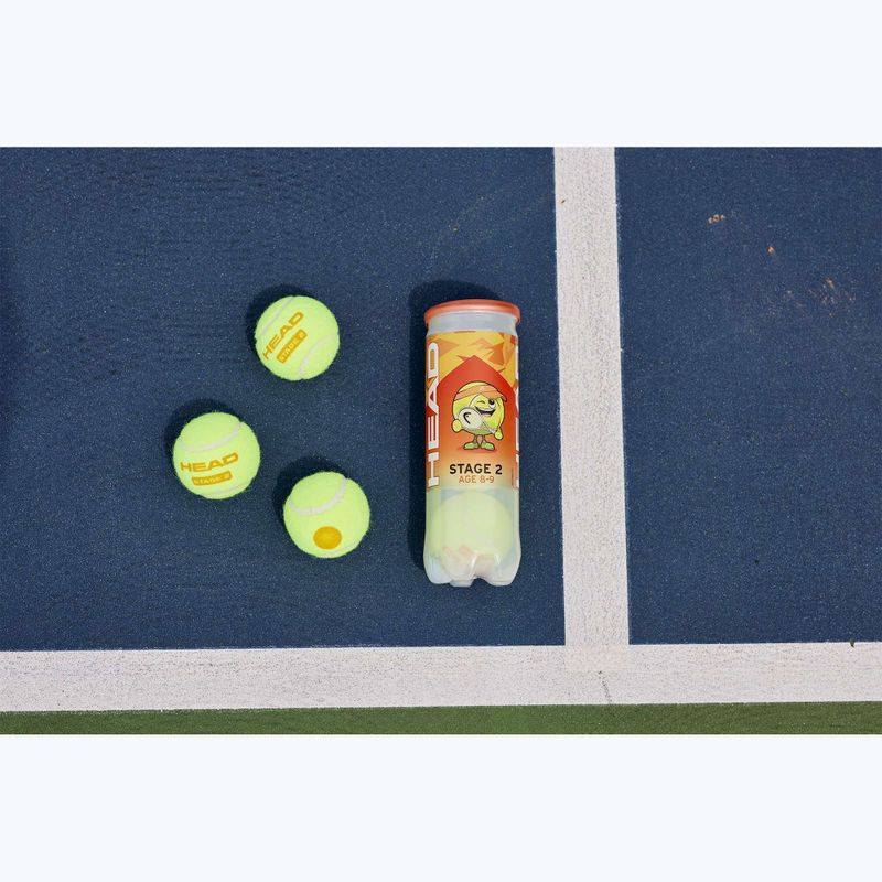 Mingi de tenis pentru copii HEAD Stage 2 3 buc portocaliu 4