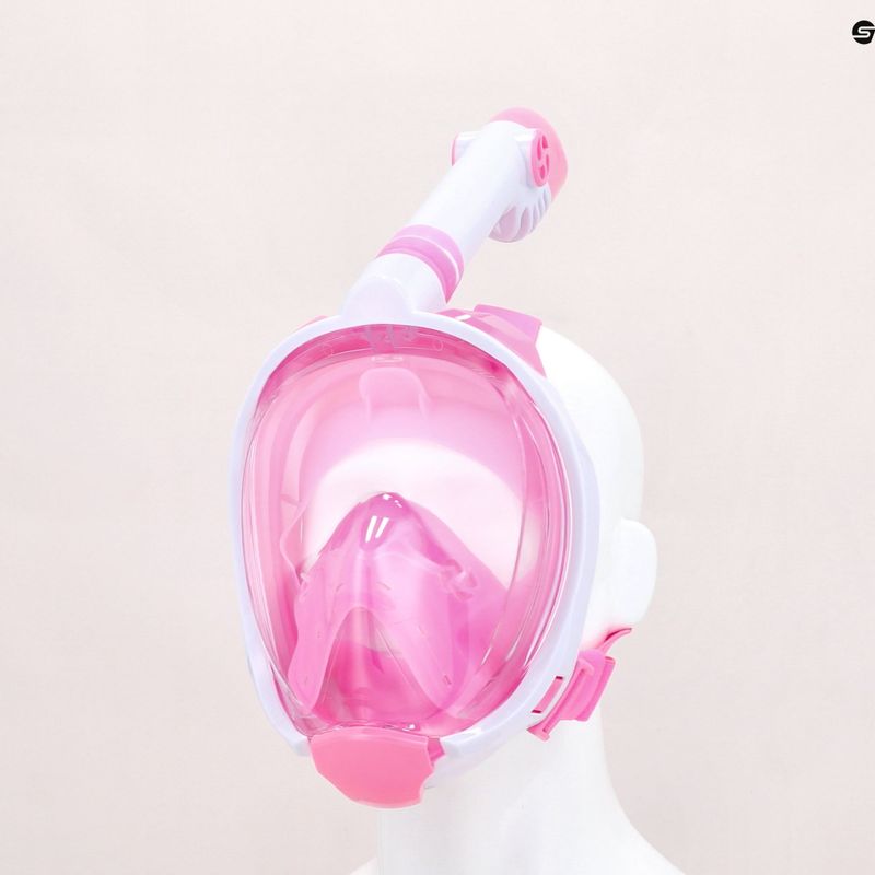 Mască integrală de snorkeling pentru copii AQUASTIC roză SMK-01R 12