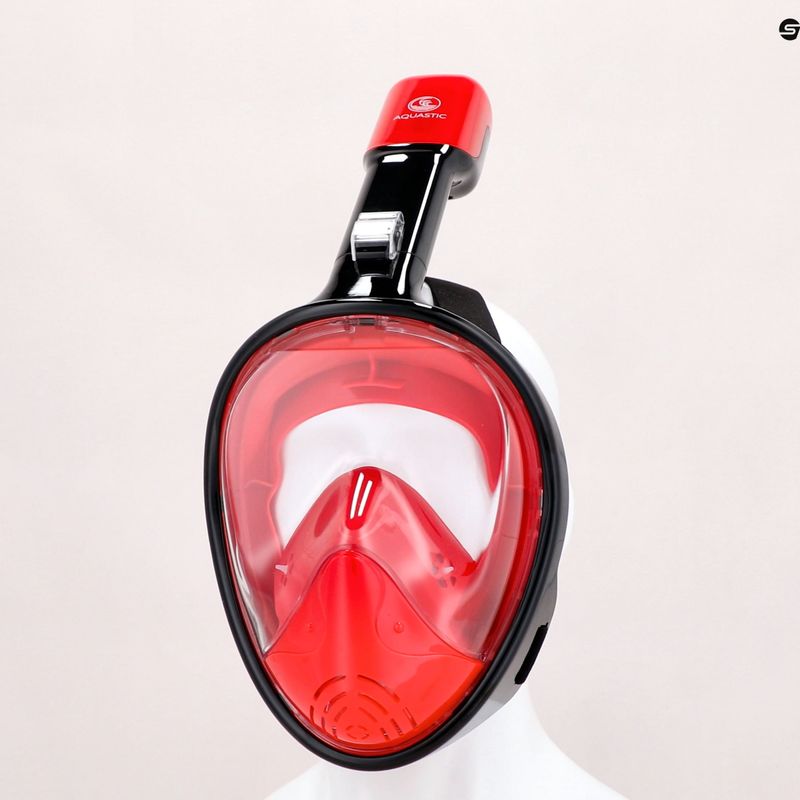 Mască integrală de snorkeling AQUASTIC roșie SMA-01SC 15