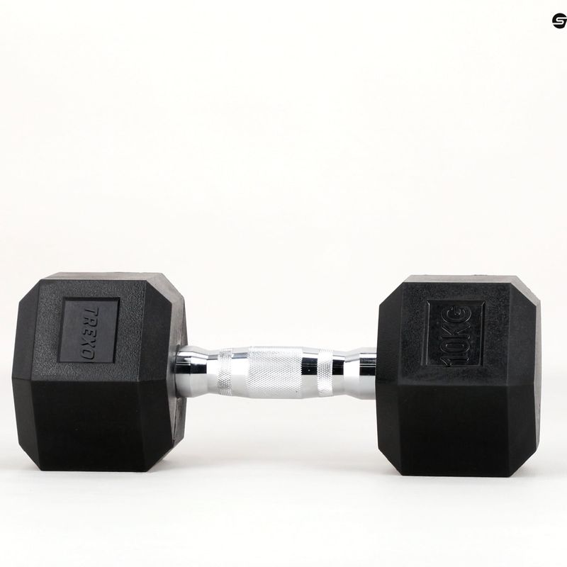 Ganteră cauciucată TREXO Hex HXD100 10 kg 9