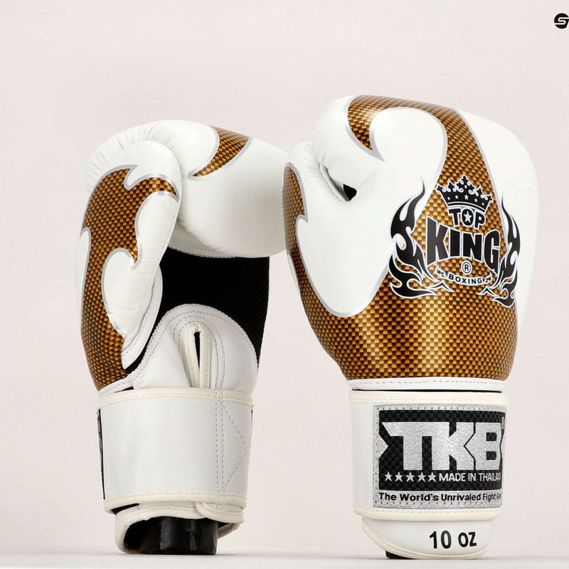Top King Muay Thai Muay Thai Muay Thai Empower mănuși de box alb TKBGEM-01A-WH-GD-10 7
