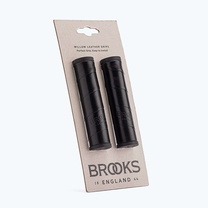 Mânere pentru ghidon Brooks England Willow Leather black 2