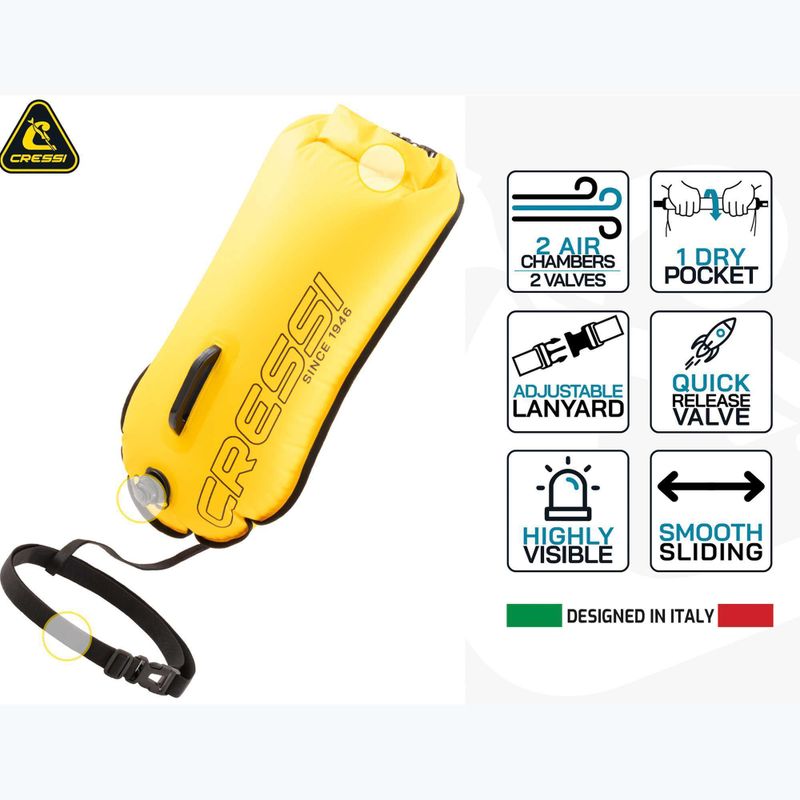 Geamandură de siguranță Cressi Glide Pro yellow 12