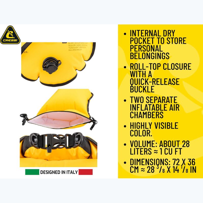 Geamandură de siguranță Cressi Glide Pro yellow 13