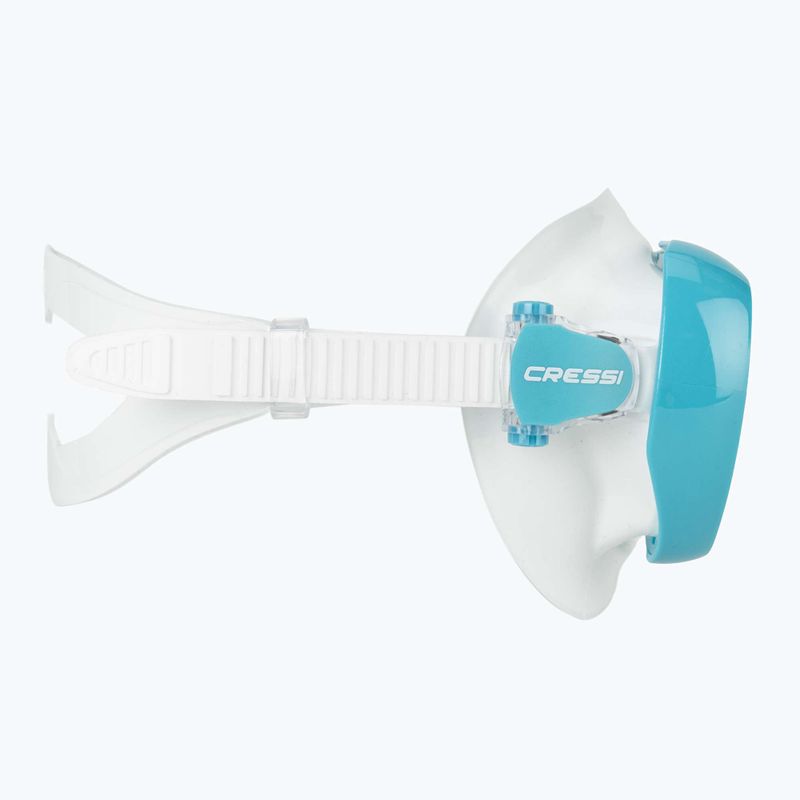 Masca de scufundare pentru femei Cressi Honey 420 UV white/aquamarine/blue/orange 3