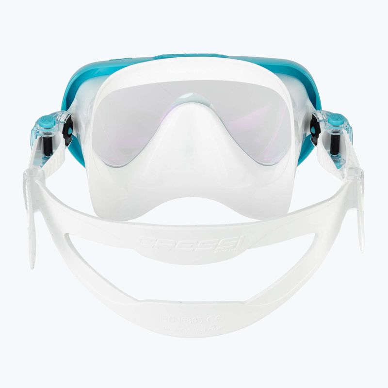 Masca de scufundare pentru femei Cressi Honey 420 UV white/aquamarine/blue/orange 4
