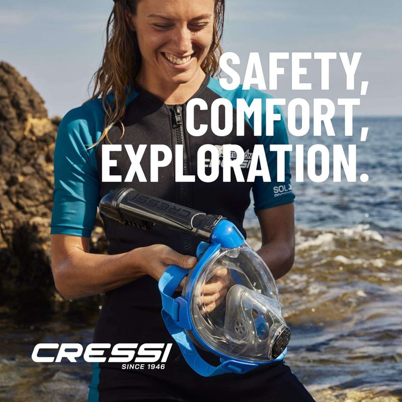 Masca facială completă pentru snorkeling Cressi Komodo Full Face blue/black 14
