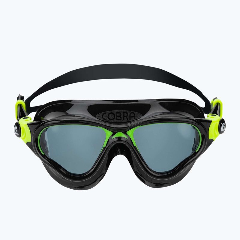 Mască de înot Cressi Cobra black/black/lime smoked 2