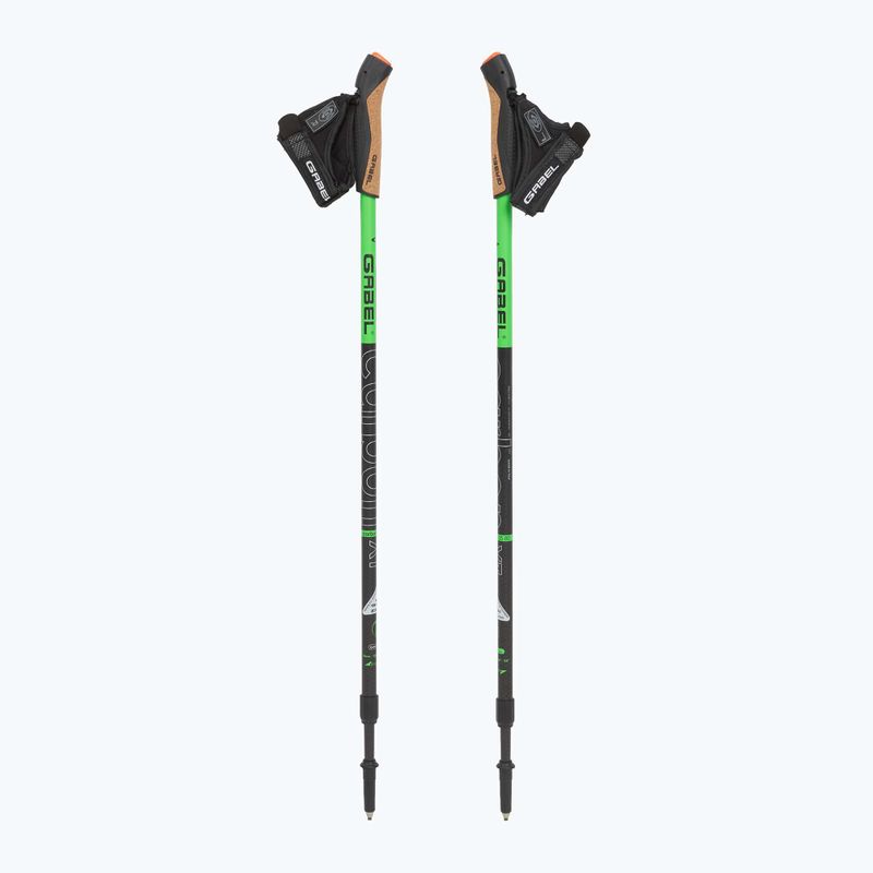 Bețe de nordic walking GABEL Carbon XT 2S 80 F.L. black/lime 5