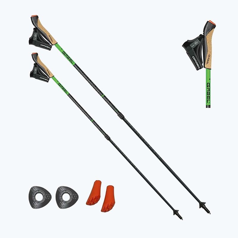 Bețe de nordic walking GABEL Carbon XT 2S 80 F.L. black/lime 8