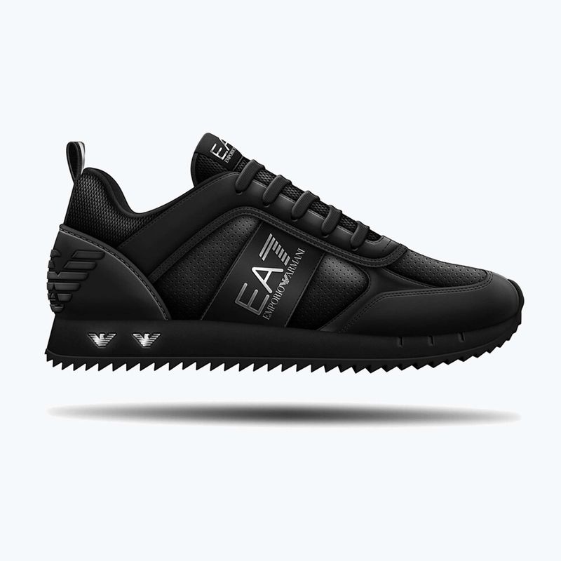 Încălțăminte EA7 Emporio Armani Black & White Suede triple black micropunch 8