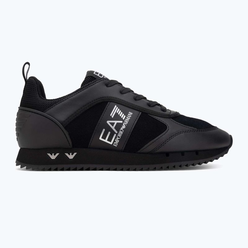 Încălțăminte EA7 Emporio Armani Black & White Suede triple black micropunch 2