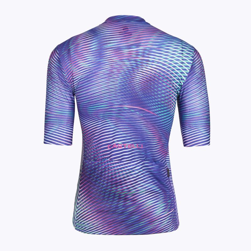 Tricou de ciclism pentru femei Castelli Cosmic Vortex multicolor ultraviolet rose 2