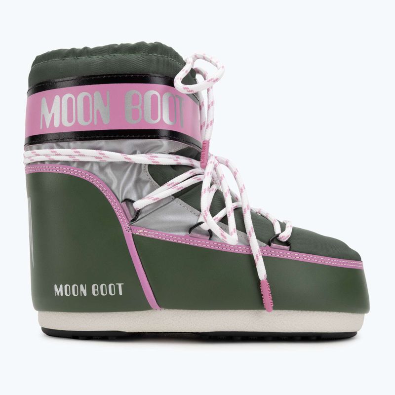 Ghete de zăpadă pentru femei  Moon Boot Icon Low Space Racing forest green/silver/pink 2