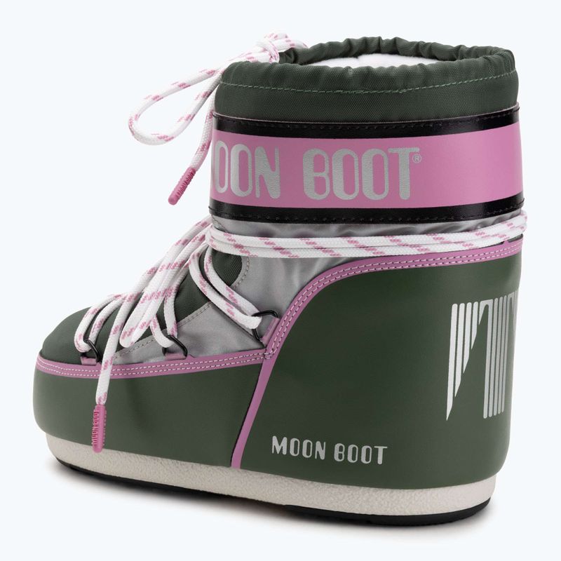 Ghete de zăpadă pentru femei  Moon Boot Icon Low Space Racing forest green/silver/pink 3