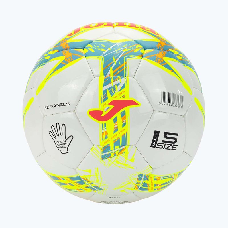 Minge de fotbal Joma Dali III flour turquoise/flour coral mărimea 3 2