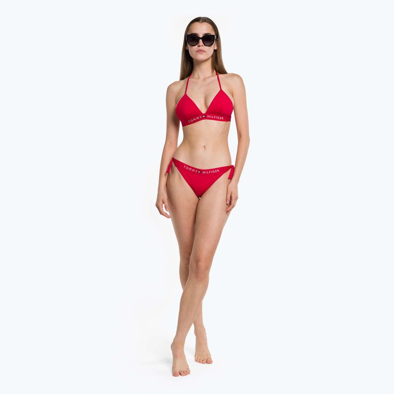 Tommy Hilfiger Side Tie Cheeky costum de baie de jos roșu 5