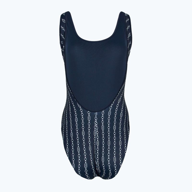 Costum de baie dintr-o piesă pentru femei Tommy Hilfiger One Piece Print (Ext) flag chain dark night navy 2