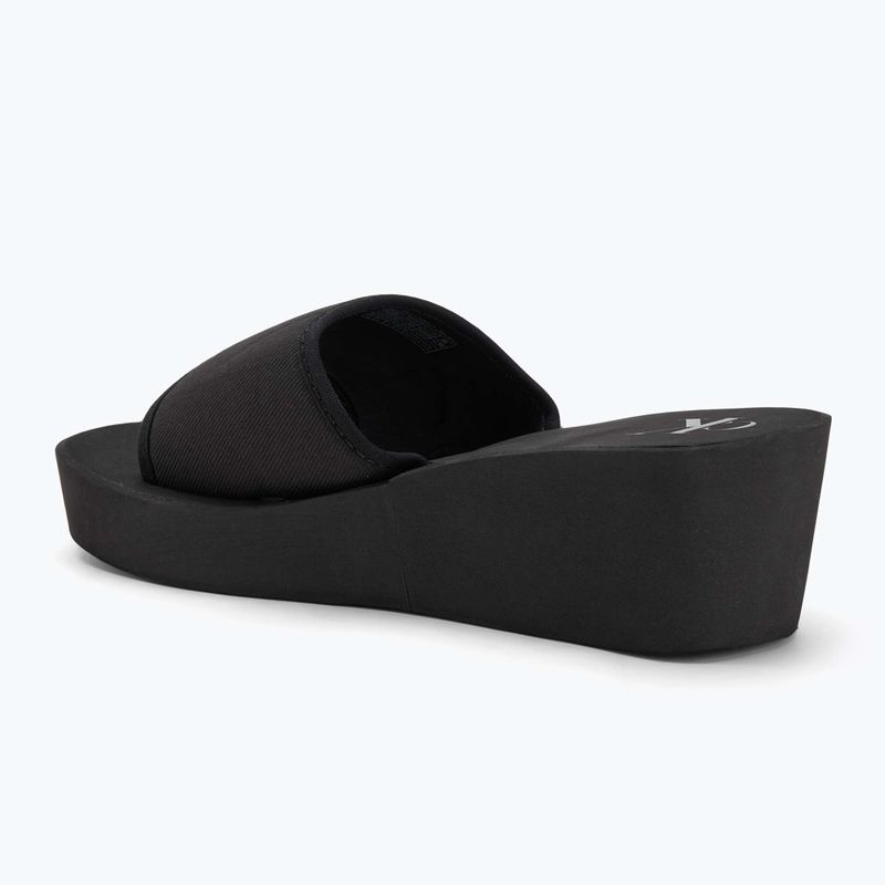 Papuci pentru femei Calvin Klein YW0YW01725 Beach Wedge Slide Canvas triple black 3