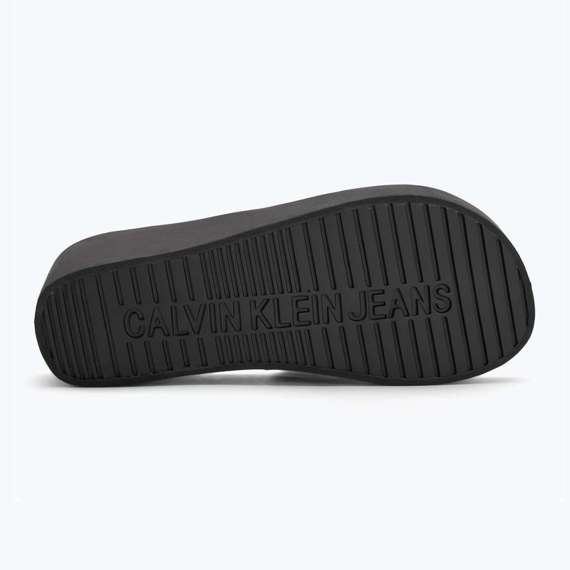Papuci pentru femei Calvin Klein YW0YW01725 Beach Wedge Slide Canvas triple black 4