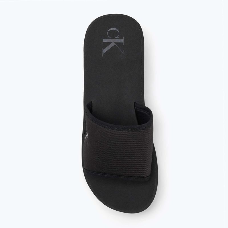 Papuci pentru femei Calvin Klein YW0YW01725 Beach Wedge Slide Canvas triple black 5